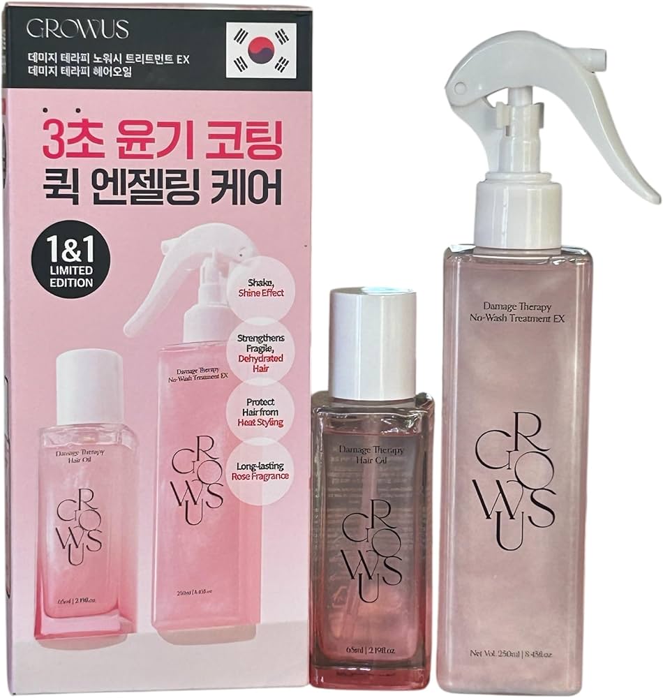 Damage Therapy SET (Damage Therapy No-wash Treatment EX 250ml + Damage Therapy Hair Oil 65ml) – GROWUS